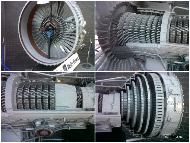 ГТД Rolls-Royce Trent 1000 собранный из Лего