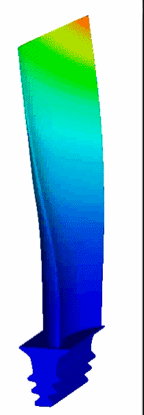 Свободные колебания рабочей лопатки турбины на ANSYS