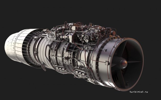 Двигатель РД-33 подробная 3D модель