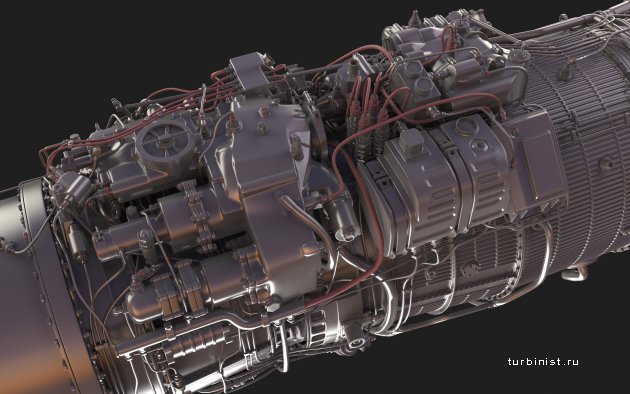 Двигатель РД-33 подробная 3D модель